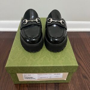 Gucci cordovan lux black loafers Sz 8